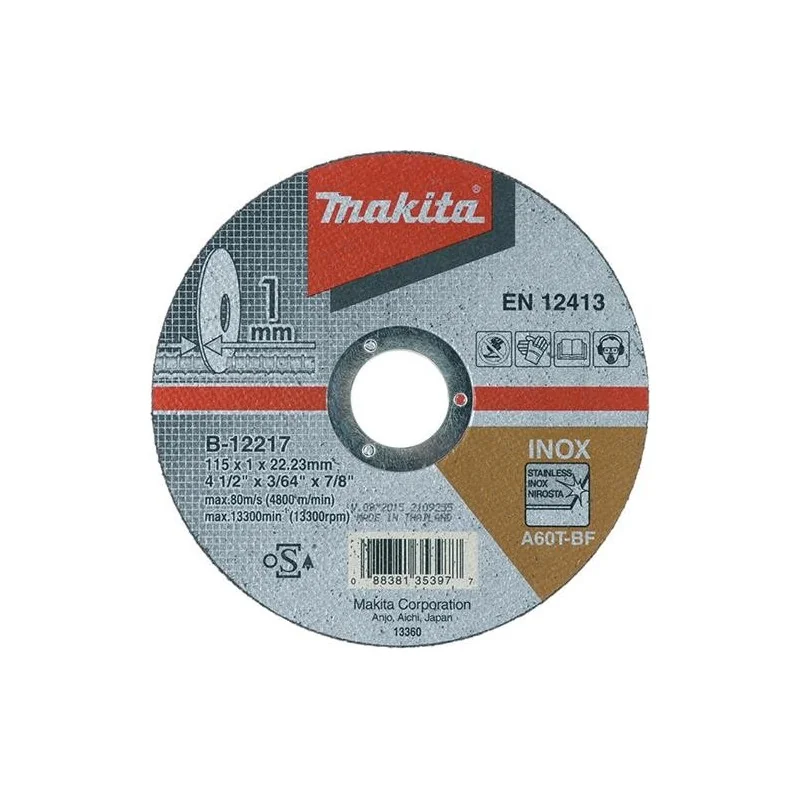 DISCO CORTE AC.INOX 4.1/2" - 1.0MM B12217 MAKITA