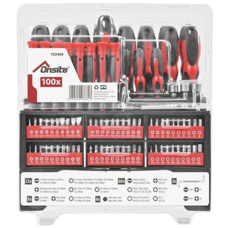 ATORNILLA JGO 100PC REF (+,-,TX, JOY, PTA) 702488