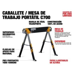 SOPORTE CABALLETE MESA DE TRABAJO TBC700 TOUGHBUI