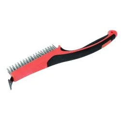 ESCOBILLA AC INOX 340MM M/REFORZ C/RASPAD 315021