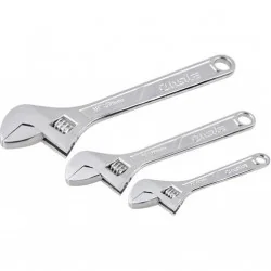 LLAVE AJUSTABLE JUEGO 03PC 6-8-10" CROMADA 704023