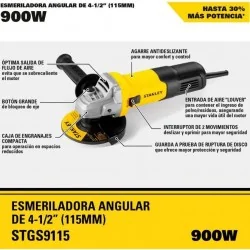 ESMERIL ANGULAR 4.1/2" 900W 11000RPM STGS9115-B2C