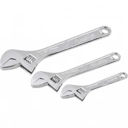 LLAVE AJUSTABLE JUEGO 03PC 6-8-10" CROMADA 704023